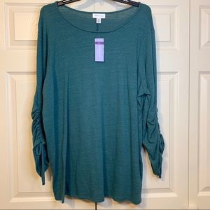 Green motherhood maternity long sleeve top
